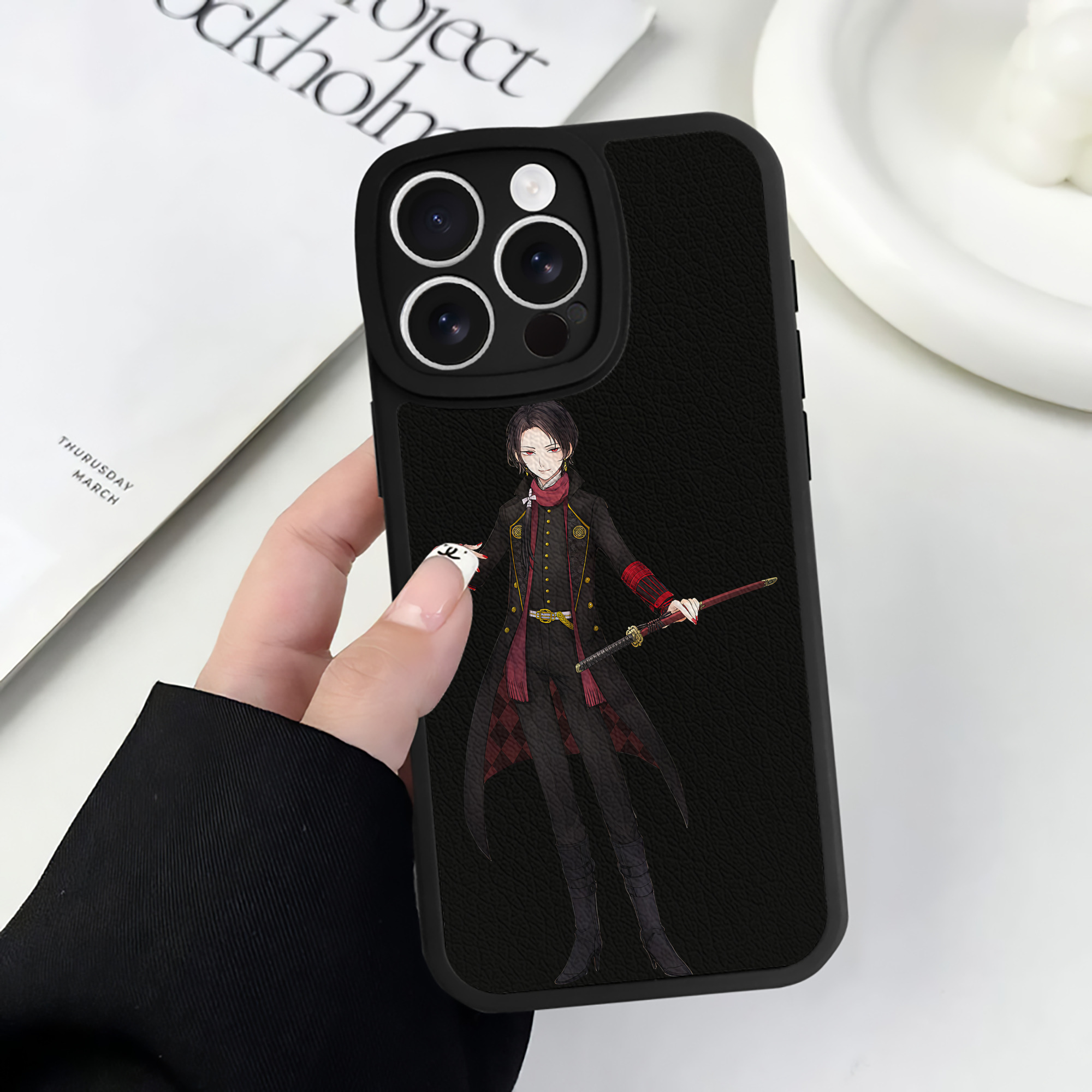 （画像用） 刀剣乱舞 Touken Ranbu 【iPhone 16シリーズ対応】シリコンスマホケース（レザー調） 材質：シリコン